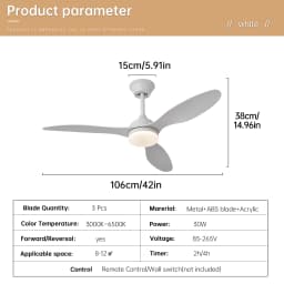 Ceiling Fan With Light, 25 Inch/42 Inch/52 Inch Low Profile Ceiling Fan With Remote Control, For Indoor and Covered Outdoor