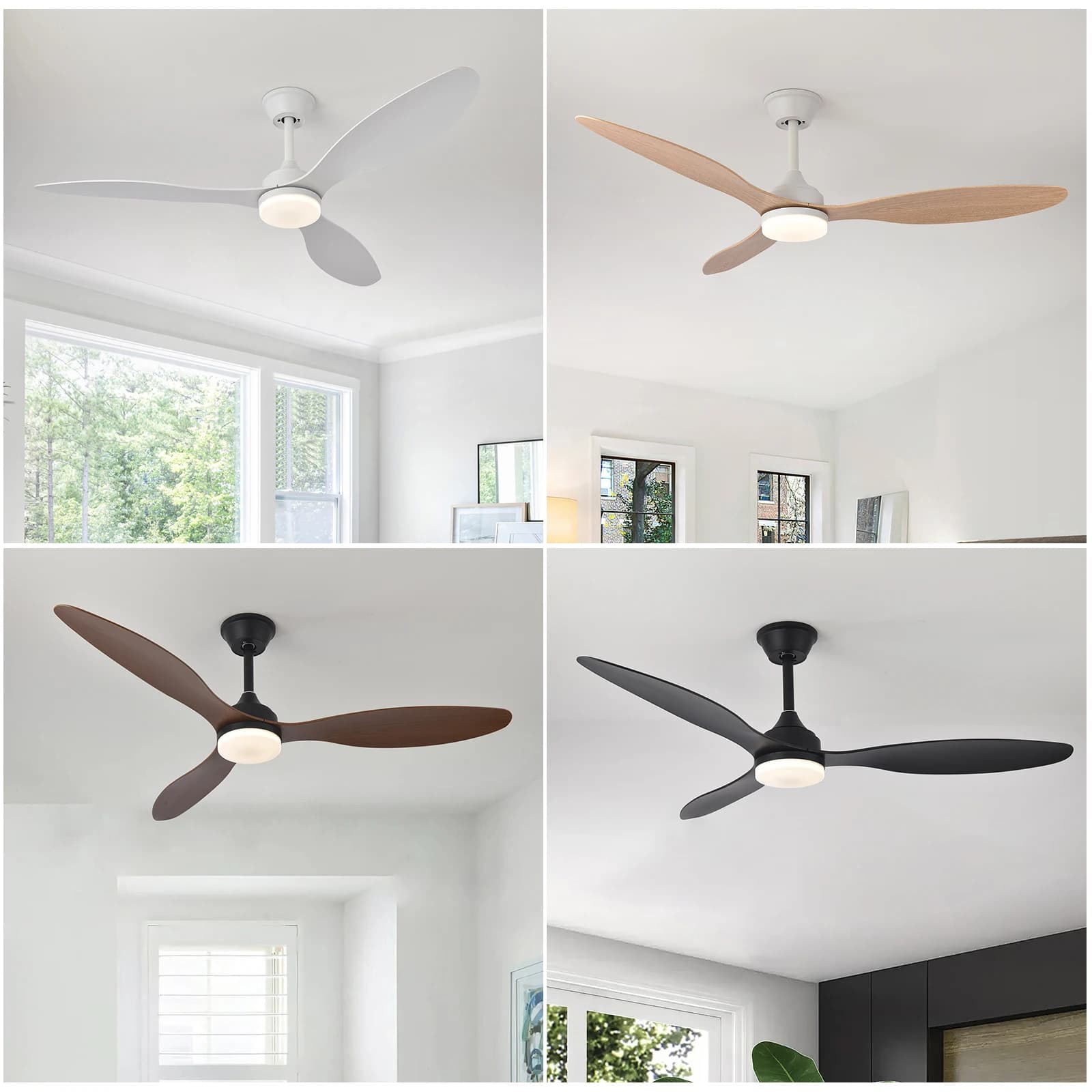 Ceiling Fan With Light, 25 Inch/42 Inch/52 Inch Low Profile Ceiling Fan With Remote Control, For Indoor and Covered Outdoor