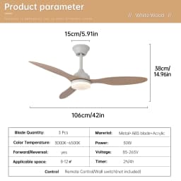 Ceiling Fan With Light, 25 Inch/42 Inch/52 Inch Low Profile Ceiling Fan With Remote Control, For Indoor and Covered Outdoor