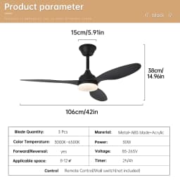 Ceiling Fan With Light, 25 Inch/42 Inch/52 Inch Low Profile Ceiling Fan With Remote Control, For Indoor and Covered Outdoor