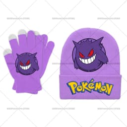 Pika Chu Knitted Hat Gloves Set Anime Pok É Mon Girl Boy Cute Cap Fashion Rayquaza Glove Child Winter Warm Accessories Gift