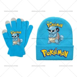 Pika Chu Knitted Hat Gloves Set Anime Pok É Mon Girl Boy Cute Cap Fashion Rayquaza Glove Child Winter Warm Accessories Gift