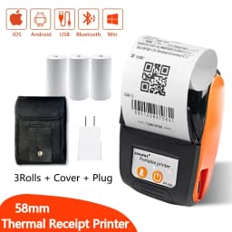 PT210 Mini Receipt Printer 58mm Portable Thermal Ticket Printer Android IOS Windows Wireless Bluetooth List Bill Maker With Plug