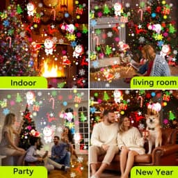 LED USB Christmas Projector Holiday Lights Xmas Projection Night Lamp Santa Claus Snowflake Spotlight for New Year Party Decor