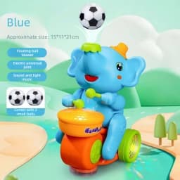 Musical Walking Elephant Drummer Toys for Kid Musical Toy with LED Light Music Sensory Activity Toys Learning Educational Toys
