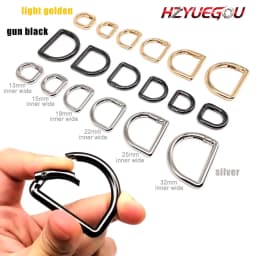 HZYUEGOU D Shape Type Spring Ring Openable Leather Bag Handbag Strap Buckle Connect Keyring Dog Chain Snap Clasp Clip Carabiner