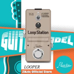 Rowin LN-332S Loop Station 48K Looper Pedal Unlimited Overdubs 10 Minutes of Looping, 1/2 Time, and Reverse Pedal True Bypass