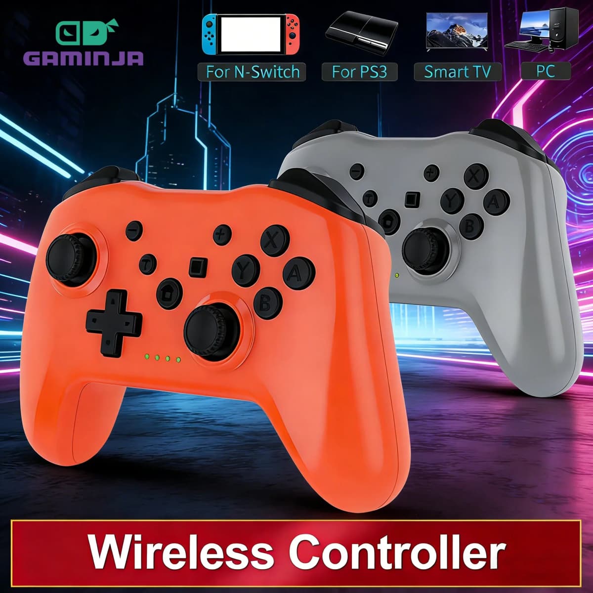 GAMINJA New Wireless Controller No Latency Bluetooth Gamepad PC Joystick For Nintendo Switch Game Console PS3 TV Box PC