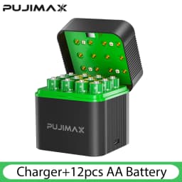 PUJIMAX AA 4255mWh Rechargeable Charging Case Charger For Batteries 1.5V Lithium Batteries Constant-Voltage Charger