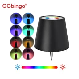 GGbingo LED Bottle Lamp USB Rechargeable Mood Desk Bottle Lamp 2000mAh Touch Stepless Dimmer RGB 3 Color RGB Table Night Light