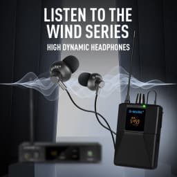 Wireless In Ear Monitor G-MARK SR100 UHF Stage Return Studio Frequency Selectable For Guitar Band Performance DJ Party