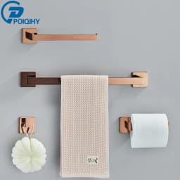 Rose Golden Bath Hardware Set Toilet Accessories Towel Rack Toilet Paper Holder Towel Bar Stainless Steel Bathroom Accessories