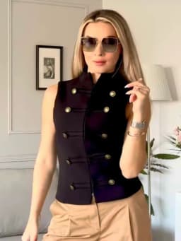 SLTNX Women's Top 2026 Spring New Black Sleeveless Rope Knot Decorative Slim Fit Top Vest Unique Fashion Cool Trendy