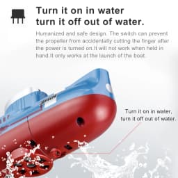 Rc Submarine Mini Boat 0.1M/s Speed Remote Control Boat Waterproof Diving Toy Simulation Model Gift for Kids Boys Girls Child