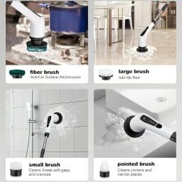 9 in 1 Multifunctional Handheld Electric Cleaning Brush With Telescopic Function, Bathroom Floor And Kitchen Cleaning Tool