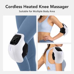 Heated Knee Massager With 4 Heat & Vibration Cordless Adjustable Wrap for Leg, Elbow & Shoulder Soothing Warmth Relaxes Muscles