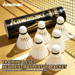 Kawasaki Goose Feather Badminton Shuttlecocks King 6PRO 76&77 Speed Stable Flight Accurate Landing Professional Indoor Training