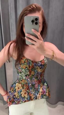 Elegant Women's Floral Printed Fishbone Corset Waist Cinching Sleeveless Strapless Tops 2026 Summer Lady Party Vacation Top