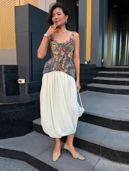 Elegant Women's Floral Printed Fishbone Corset Waist Cinching Sleeveless Strapless Tops 2026 Summer Lady Party Vacation Top