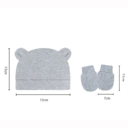 4 Sets Baby Hat Gloves Suit Cotton Bear Ears Newborn Beanie Hats Set Infant Bonnet Toddler Cap for Girls Boys Newborn Gift 0-6M