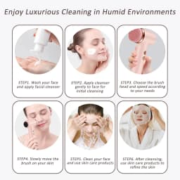 4 in 1 Electric Facial Cleansing Brush Waterproof Rotating Face Scrubber Exfoliator Rechargeable Face Exfoliating Massage Device
