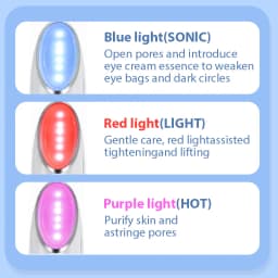 3 in 1 Eye Care Beauty Device Facial Massager LED Photon Light Wand for Relax Eye Dark Circles Eye Bags Puffiness Skincare Tool