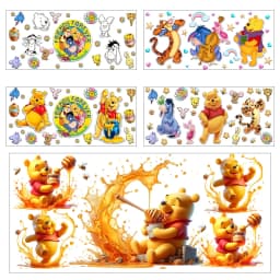 30 Style Watercolor Winnie family UV DTF UVDTF transfer 16oz cup wraps Sticker