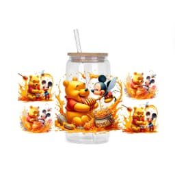 30 Style Watercolor Winnie family UV DTF UVDTF transfer 16oz cup wraps Sticker