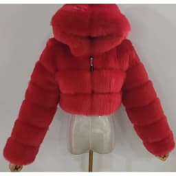 Quality Furry Cropped Faux Fur Coats And Jacket Women Short Fluffy Tops Coat With Hooded Winter Fur Jackets Ladies Cardigan 2740