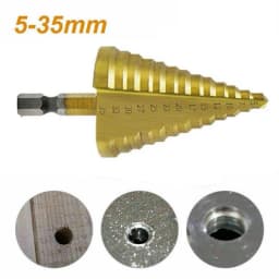5-35mm HSS Titanium Core Step Drill Bit Spiral Groove Wood Metal Hole Cutter High Speed Steel Core Drill Bits