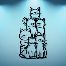 WhimsyCat Metal Minimalist Cat Silhouette Wall Art - 1pc Hanging Decor for Cat Lovers- No-Electricity Outdoor Festive Decoration