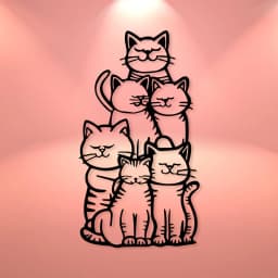 WhimsyCat Metal Minimalist Cat Silhouette Wall Art - 1pc Hanging Decor for Cat Lovers- No-Electricity Outdoor Festive Decoration