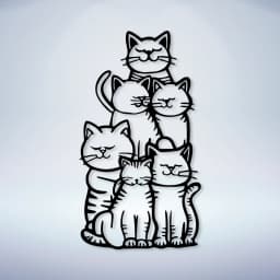WhimsyCat Metal Minimalist Cat Silhouette Wall Art - 1pc Hanging Decor for Cat Lovers- No-Electricity Outdoor Festive Decoration