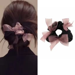 2PCS/Set Elegant Chiffon Bow Elastic Scrunchie For Women Girl Sweet Hair Ornament Hair Band Hair Tie Rubber Band Hair Accessory