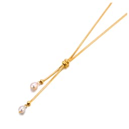 JeeMango Natural Freshwater Pearl Pendant Necklace for Women Exquisite Stainless Steel Sweet Jewelry Mother Sister Gift JN24060