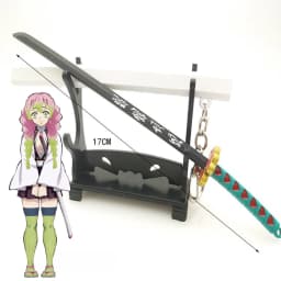 6.7inch Metal Demon Slayer Katana Anime Kimetsu No Yaiba Tanjirou Ninja Knife Real Japanese Katana Mini Samurai Sabre Toy Gift