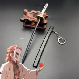 6.7inch Metal Demon Slayer Katana Anime Kimetsu No Yaiba Tanjirou Ninja Knife Real Japanese Katana Mini Samurai Sabre Toy Gift