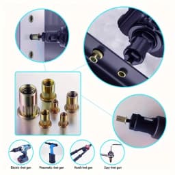 220Pcs Color-Coated Carbon Steel Rivet Nut Assortment, M3-M10 Rivet Nuts, For Car Bumpers, License Plates, Doors & Windows Insta