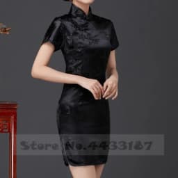 Traditional Chinese Dress Qipao Plus Size Silk Satin Cheongsam Anime Cosplay Costumes Girl Y2K Sexy Mini Chinese Style Vestidos