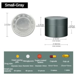 New Mini Waterproof Stainless Steel Sealing Bottle Outdoor EDC Survival Pill Box Container Casule Pill Bottle Tank Case