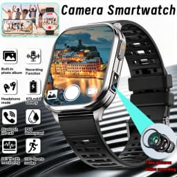 2026 New Smart Watch With Camera Men Women Photos Record Video Health Sports Fitness IP68 Waterproof Call Recording Smartwatches