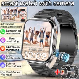 2026 New Smart Watch With Camera Men Women Photos Record Video Health Sports Fitness IP68 Waterproof Call Recording Smartwatches