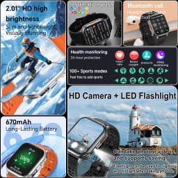 2026 New Smart Watch With Camera Men Women Photos Record Video Health Sports Fitness IP68 Waterproof Call Recording Smartwatches