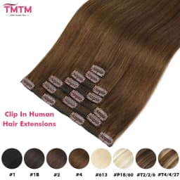 Straight Clip In Human Hair Extensions 7 Pcs/Set Full Head Brazilian Clip Ins Hair 85/120 Grams Clip on Hair Extension for Women