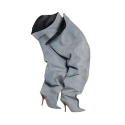 2026Autumn and Winter New Women's Wide Leg Stiletto High Heel Knee Long Boots Pointed 34-45 Large Leg Women's Boots