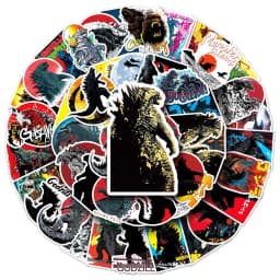 50PCS Godzilla DIY Cartoon Stickers Phone Trunk Refrigerator Waterproof Anime Stickers Anime Figure Toys Sticker Gift