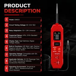 New Arrival! DW833 2 IN 1 Automotive Circuit Tester And Car Relay Tester