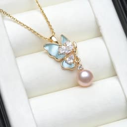 Blue Real Natural Freshwater Pearl Pendant Woman,White Cultured 925 Silver Pearl Pendant Wife Mother Engagement Gift Pink Black