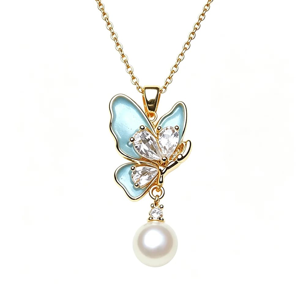 Blue Real Natural Freshwater Pearl Pendant Woman,White Cultured 925 Silver Pearl Pendant Wife Mother Engagement Gift Pink Black