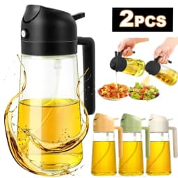 500ML 2-in-1 Dual Use Plastic Olive Oil Sprayer Dispenser Spray Pour Bottle Vinegar Mister Air Fryer BBQ Salad Kitchen Tools